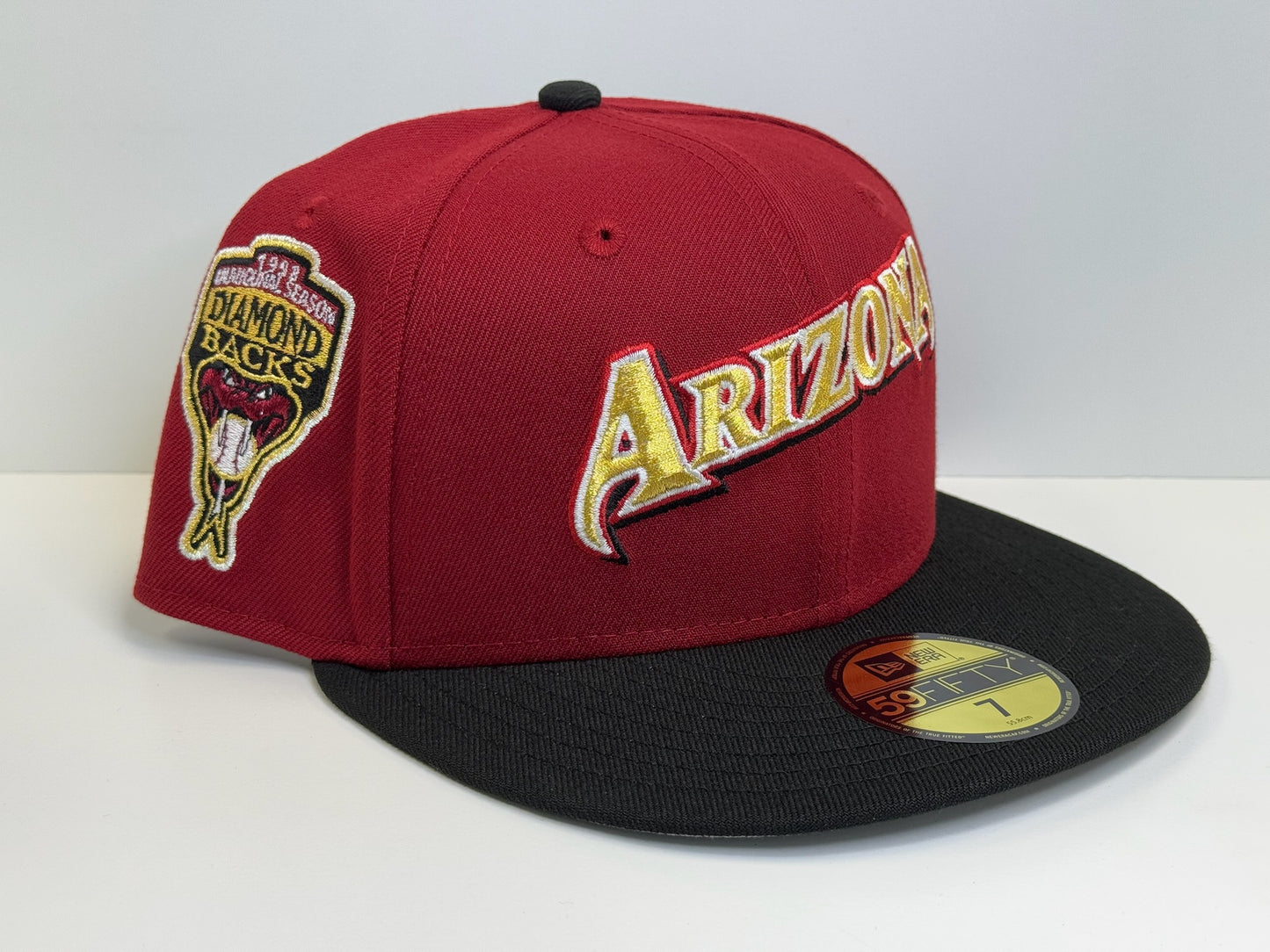 Two tone Arizona Diamondbacks script 1998 inaugural patch red/black