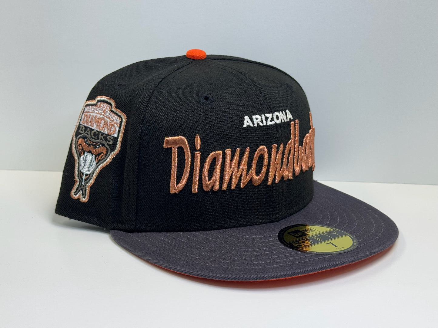 Two tone Arizona Diamondbacks script 1998 inaugural patch black/graphite