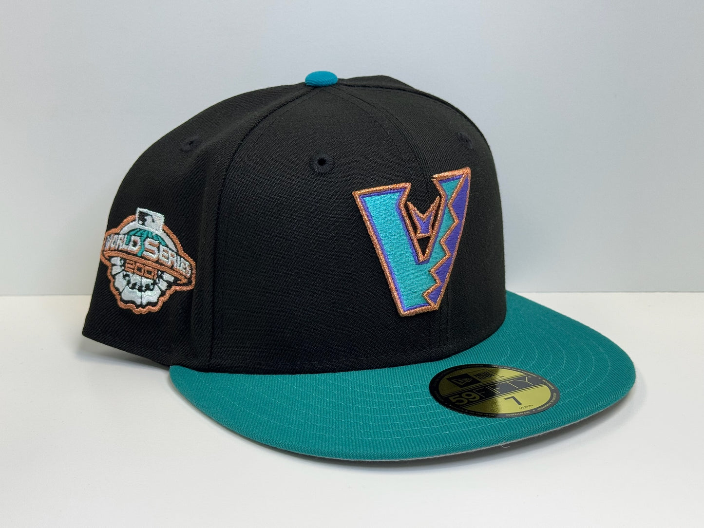 Two tone Arizona Diamondbacks 2001 WS patch black/teal