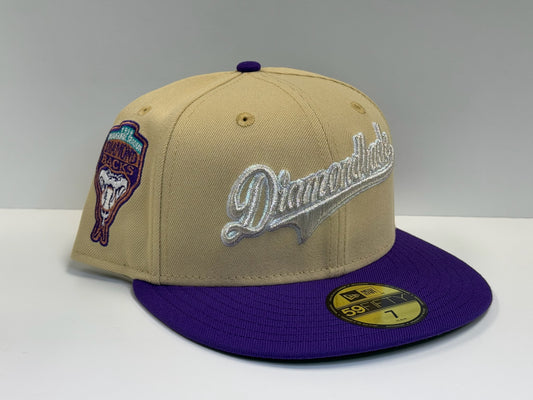 Two tone Arizona Diamondbacks script 1998 inaugural patch Vegas gold/purple